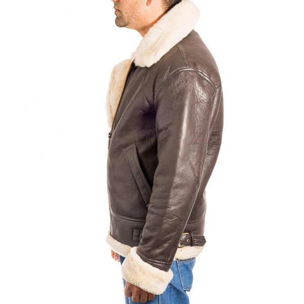 Brown Fur Shearling Leather Jacket