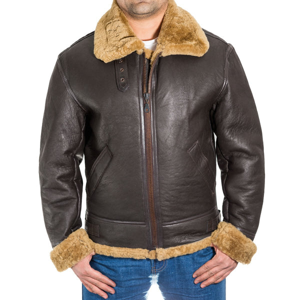 Brown Fur Shearling Leather Jacket