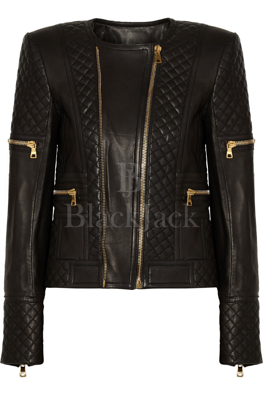 Women Diamond Slimfit leather Jacket