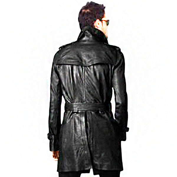 Men’s Belted Black Trench Coat