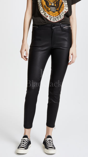 Leather Ankle Zipper Pants|BlackJack Leathers