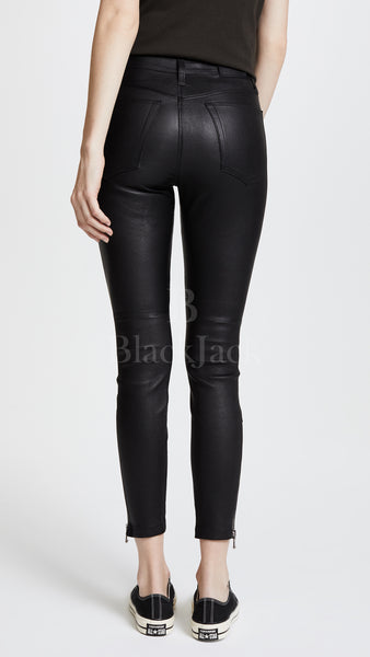 Leather Ankle Zipper Pants|BlackJack Leathers