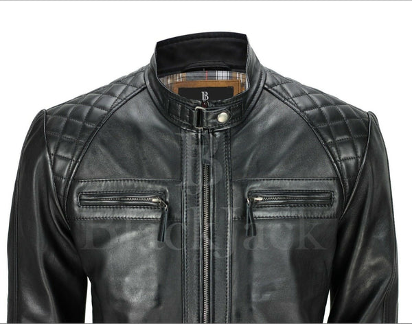Fancy Inner Buffalo Leather Jacket|BlackJack Leathers