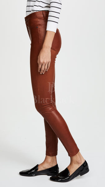 Cognac Leather Pants