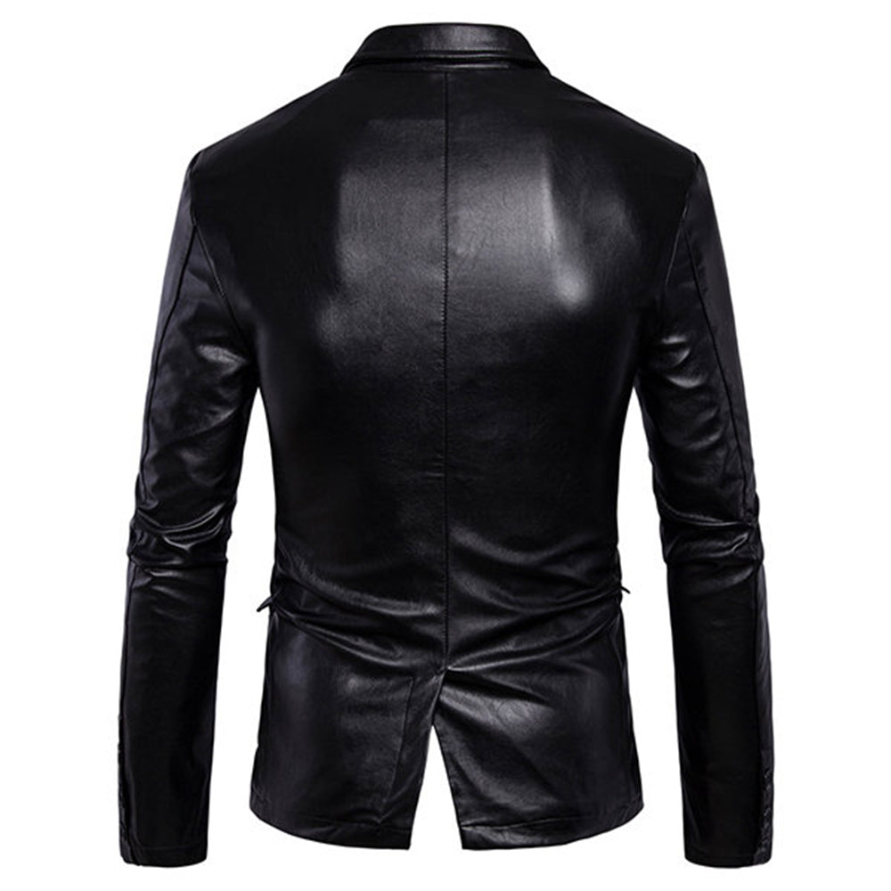 Solid Color Glossy Sheep Leather Jacket – Black Jack Leathers