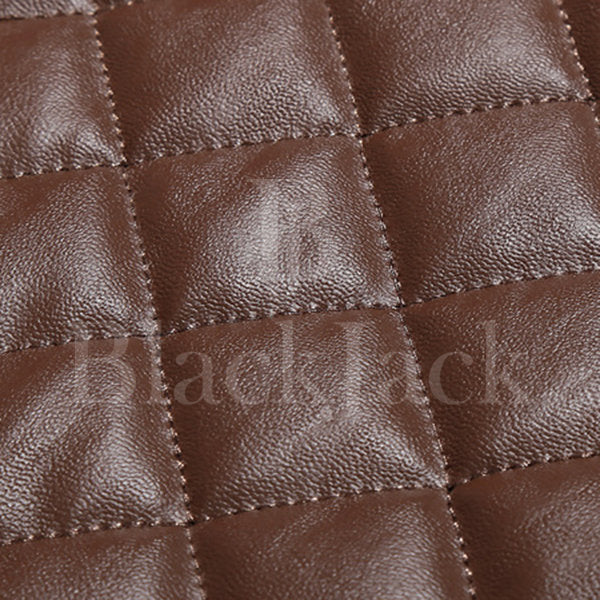 Vintage Diamond Pockets Leather Jacket