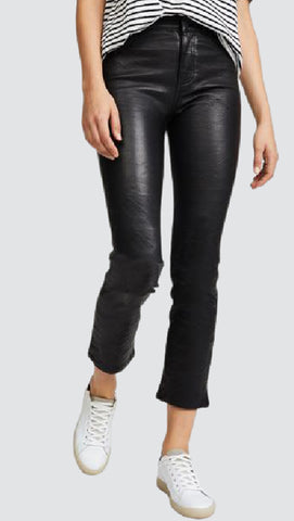 Dahlia Crop Straight Leather Pants