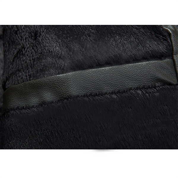 Thick Fleece Stand Collar Leather Jacket | Black jack leathers