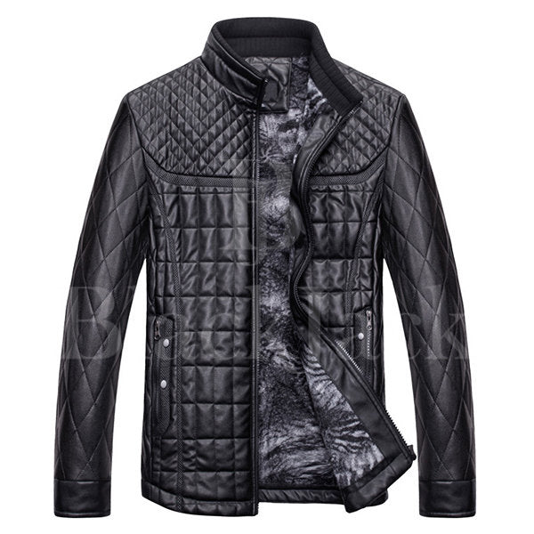 Casual Stand Collar Leather Jacket|BlackJack Leathers 