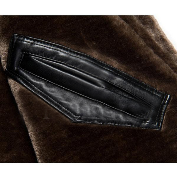 Fleece Collar Overcoat for Men | Black jack leathers