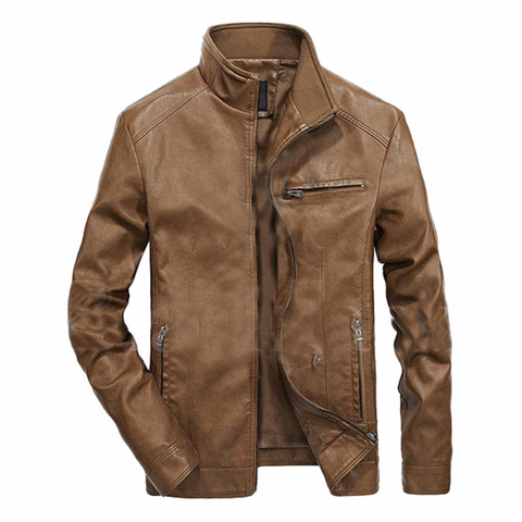 Titan Stylish Zipper Pockets Leather Jacket