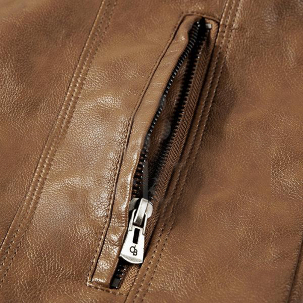 Titan Stylish Zipper Pockets Leather Jacket