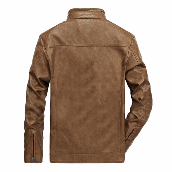 Titan Stylish Zipper Pockets Leather Jacket