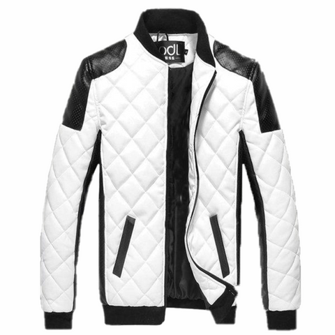 Diamond Lattice Faux Leather Jacket | Black jack leathers