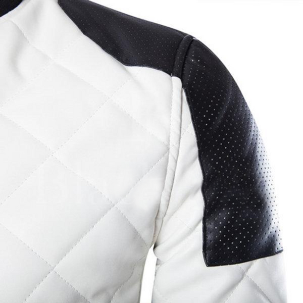 Diamond Lattice Faux Leather Jacket | Black jack leathers