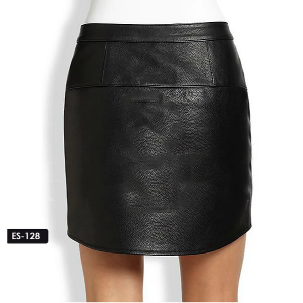 Asymmetrical Zip Front Leather Skirt | Black jack leathers