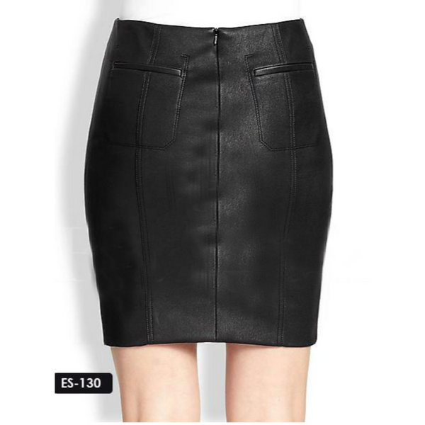 Classic Pencil Leather Skirt | Black jack leathers