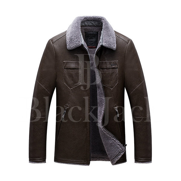 Multi-Pockets thicken business Leather Jacket|BlackJack Leathers 