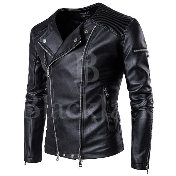 Zipper Black Sheep Leather Jacket|BlackJack Leathers 