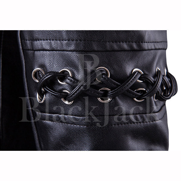Button Stand Collar Leather Jacket|BlackJack Leathers 