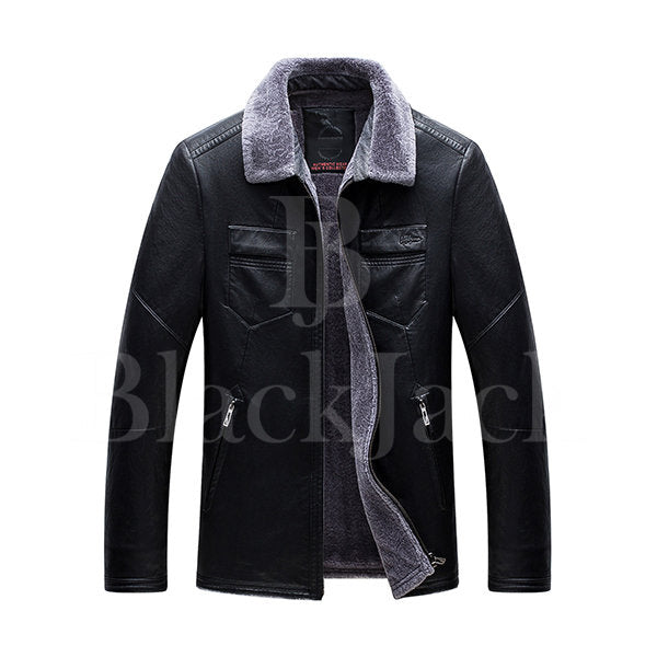 Multi-Pockets thicken business Leather Jacket|BlackJack Leathers 
