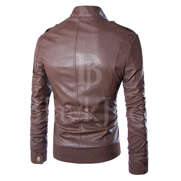 Stylish Chest Pocket Leather Jacket|BlackJack Leathers 
