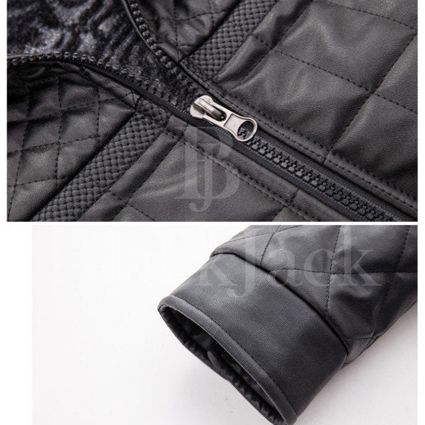 Casual Stand Collar Leather Jacket|BlackJack Leathers 