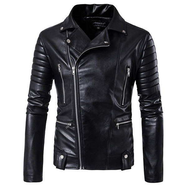 Winter Chest Pocket Leather Jacket