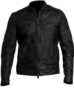 Vintage Black Pure Leather Jacket for Men