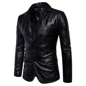 Solid Color Glossy Sheep Leather Jacket