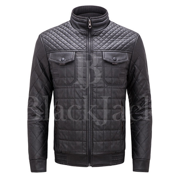 Black Fold Metal Coat Leather Jacket|BlackJack Leathers 