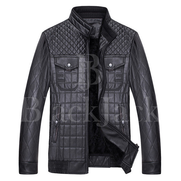 Black Fold Metal Coat Leather Jacket|BlackJack Leathers 