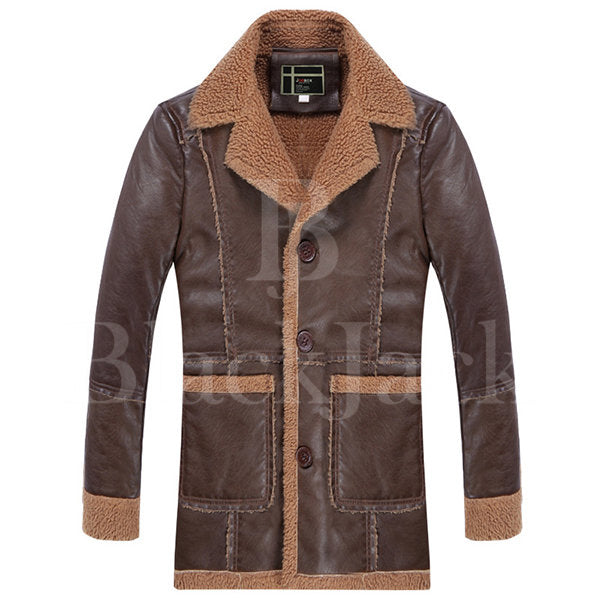 Winter Stylish Mid-long Leather Jacket|BlackJack Leathers 