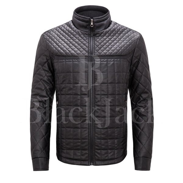 Casual Stand Collar Leather Jacket|BlackJack Leathers 