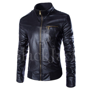 Stylish Chest Pocket Leather Jacket|BlackJack Leathers 
