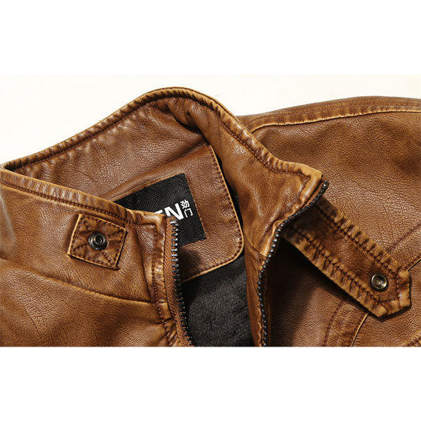 Biker Stand Collar Leather Jacket|BlackJack Leathers 