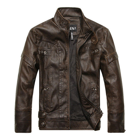 Biker Stand Collar Leather Jacket|BlackJack Leathers 