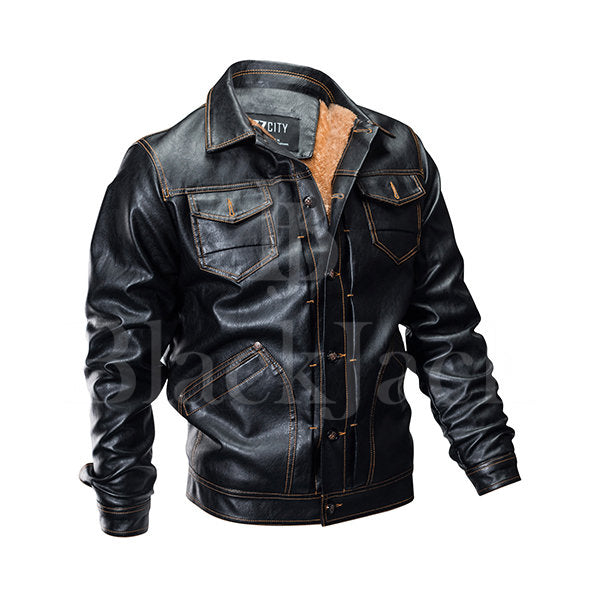 Casual Moto Multi-Pockets Leather Jacket|BlackJack Leathers 