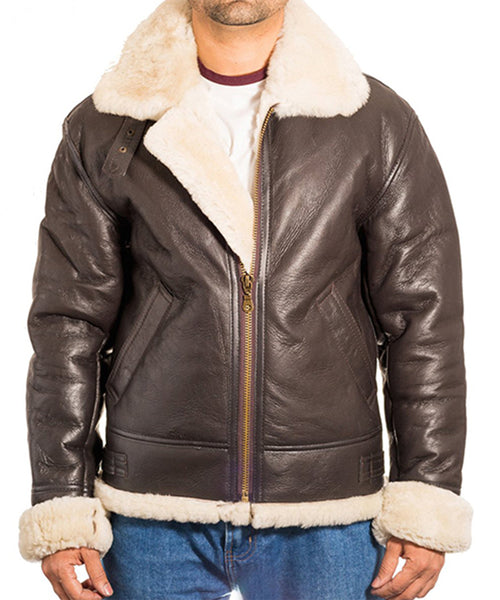 Brown Fur Shearling Leather Jacket