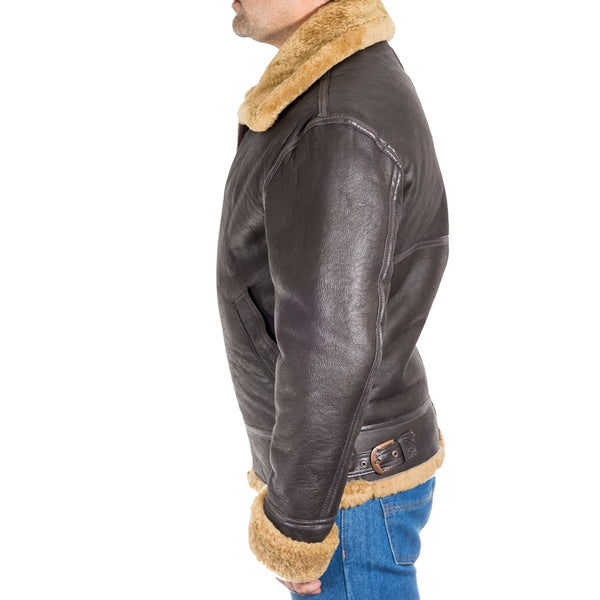 Brown Fur Shearling Leather Jacket