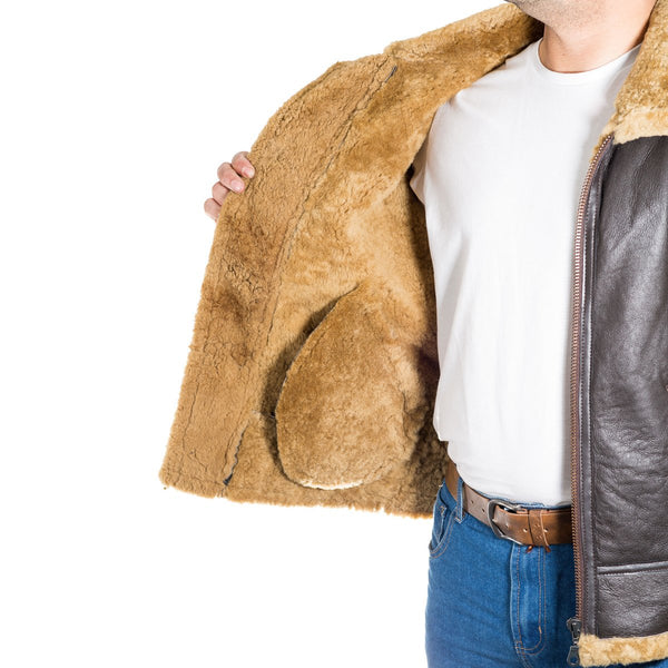 Brown Fur Shearling Leather Jacket