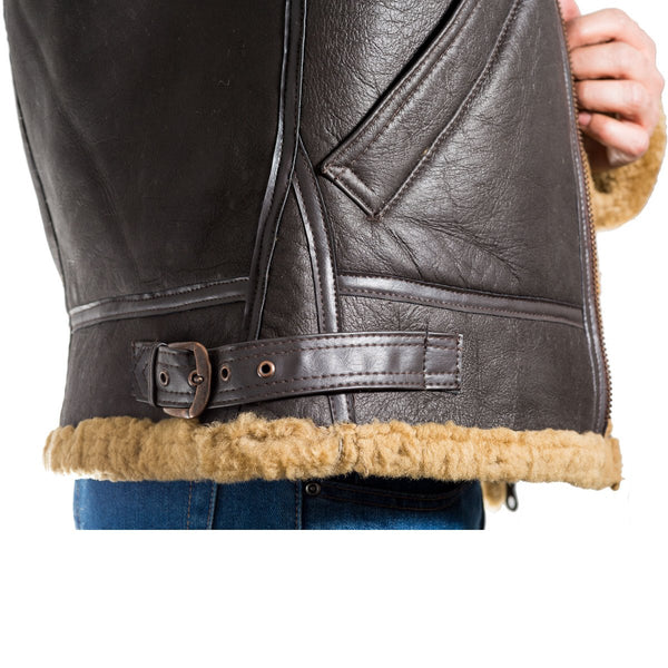 Brown Fur Shearling Leather Jacket