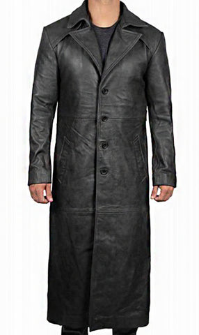 Full length Black Winter Trench Coat