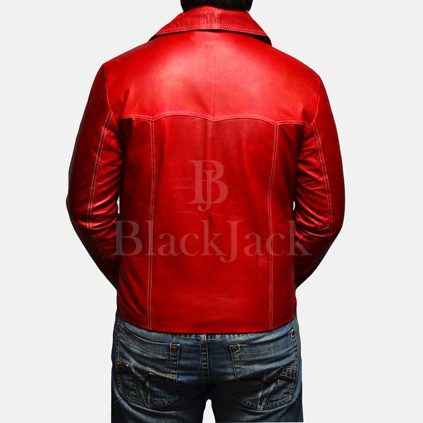 Jarama Red Leather Coat