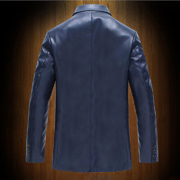 Blue Fashion Blazer Leather Jacket