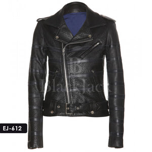 Grainy Finish Biker Leather Jacket|BlackJack Leathers 