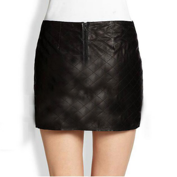 Quilted Mini Leather Skirt