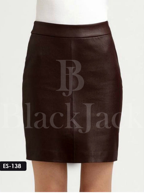 Combo Pencil Leather Skirt