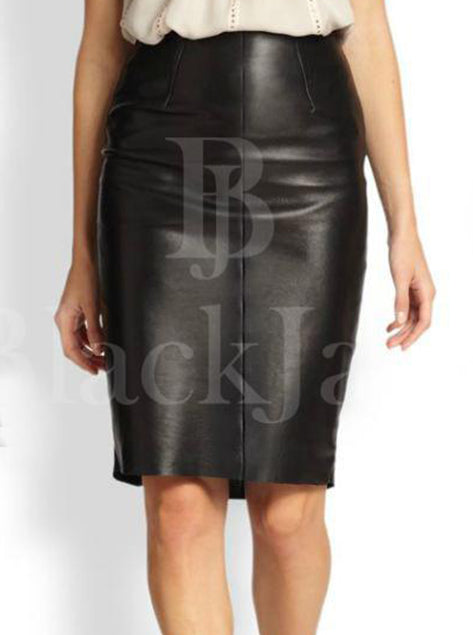 Supremely Sleek Pencil Leather Skirt