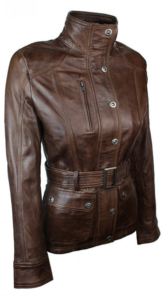 Women Military Slim fit Leather Jacket